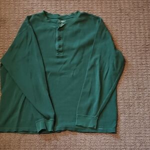 L.L. Bean Forest Green Long Sleeve Henley